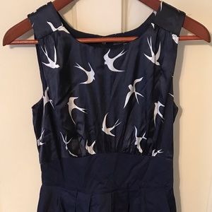 Bird empire waist midi dress